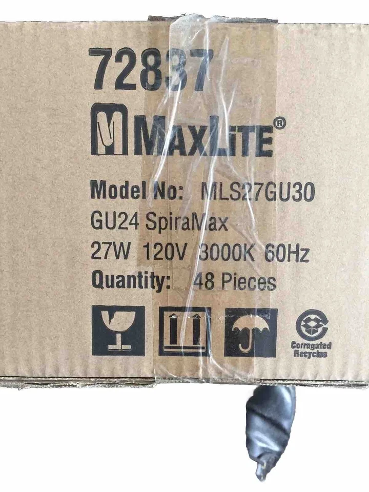 LCD 48 Light Bulbs/1 Case - MaxLite MLS27GU30 SpiralMax - Image 4 of 4