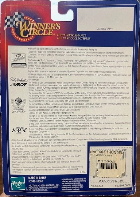Dale Earnhardt Jr #31 1998 Winners Circle Wrangler 1997 Monte Carlo 1:64 Foto 3 de 3