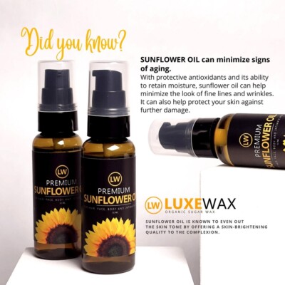 Luxewax Premium Sunflower Oil for Brightening and Whitening Dark Skins (50ml)