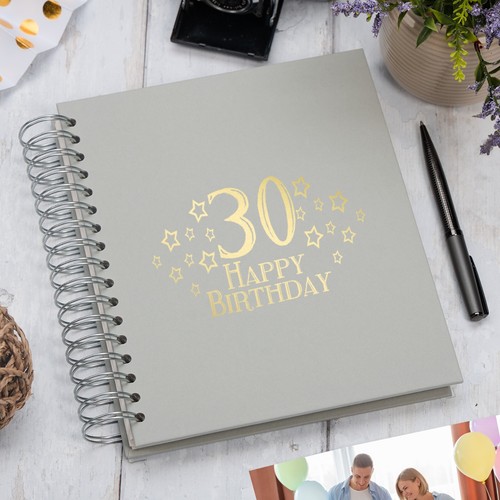 Large 30th Birthday Photo Album Memory Keepsake Gift With Stars - Picture 12 of 17
