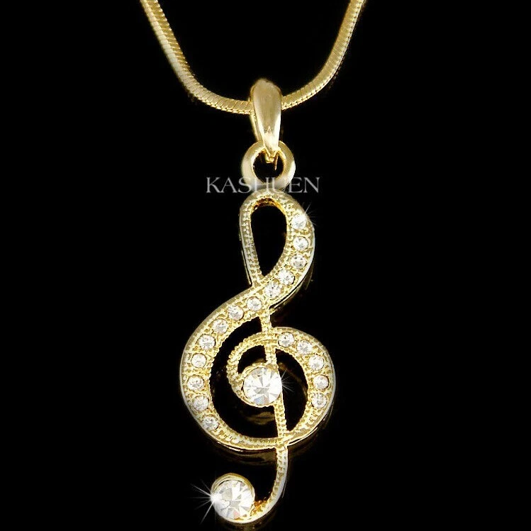 Treble clef deals necklace swarovski