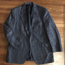 Ralph Lauren Chaps virgin Wool Blazer 42 R gray Plaid