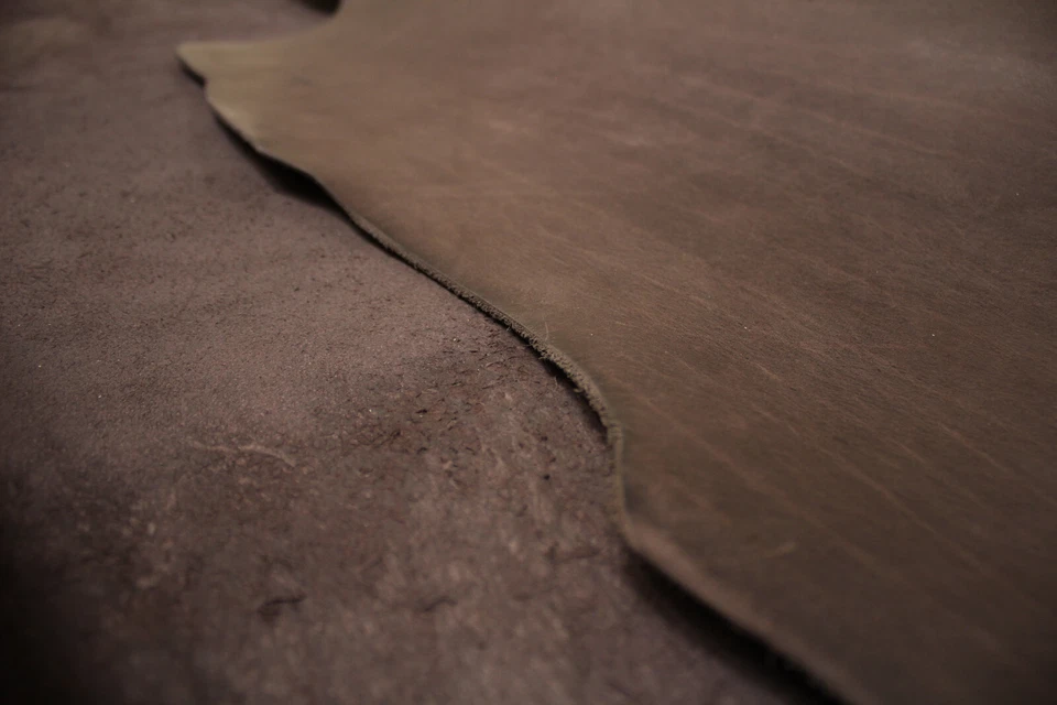 De Cuero Natural, Pieza Cuero, Liso , Grueso, Antiguo Braun Marrón Oscuro Gris - Imagen 2 de 4