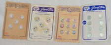 vintage JEWEL-TONE Glass BUTTONS original card US ZONE GERMANY SUPREME quality