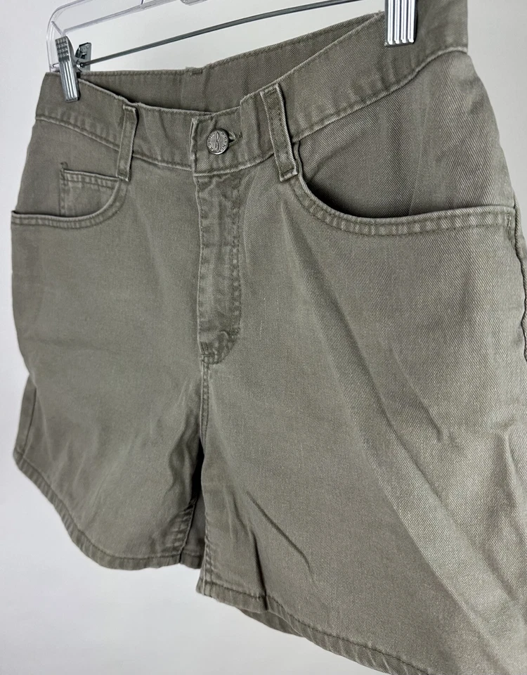 Pantalones Cortos Vintage Años 90 RIDERS Mamá 29” Cintura REAL Caqui Denim Sarga Neutro Grunge Foto 4 de 4