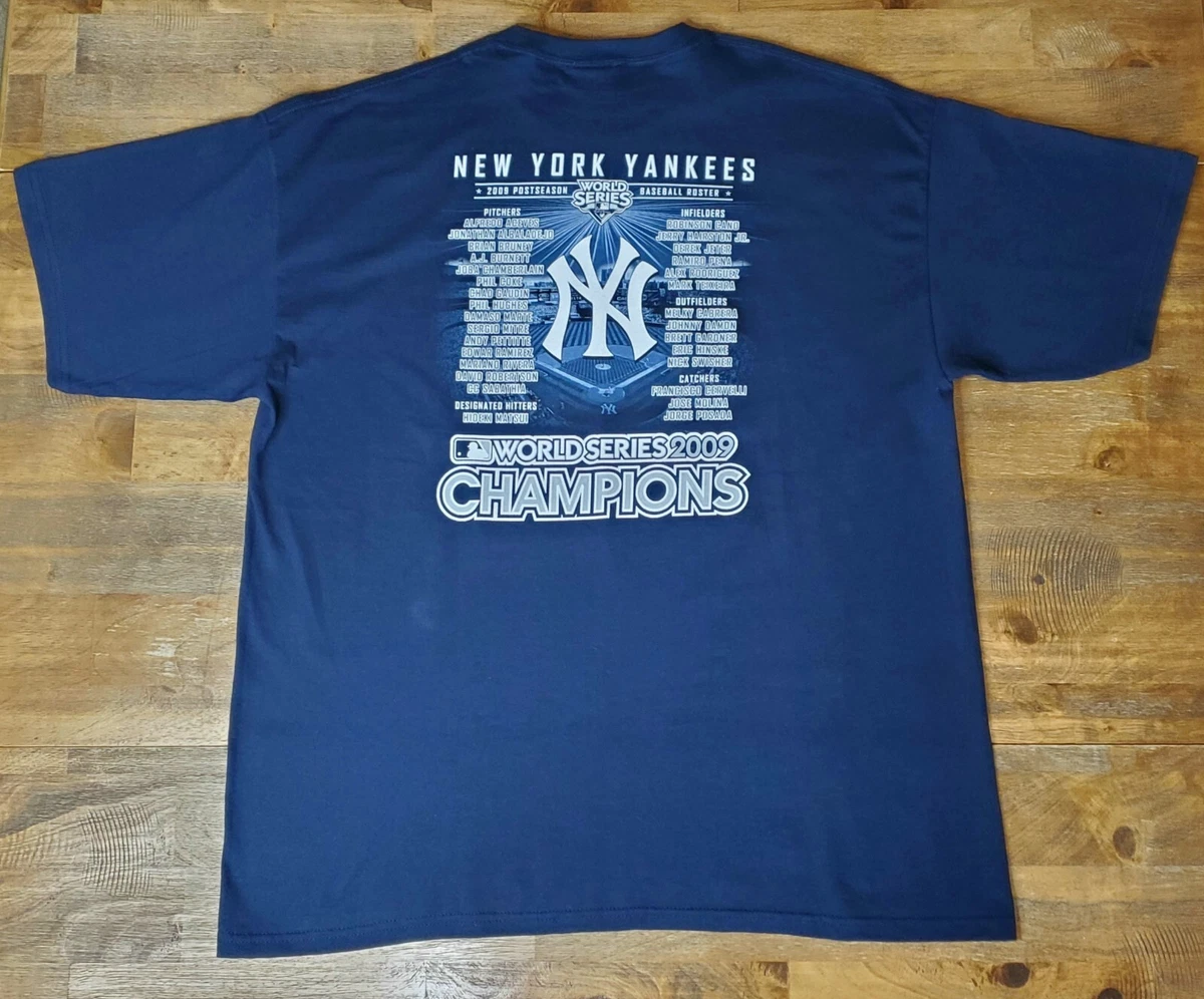 New York Yankees 2009 World Series Champions Majestic MLB T Shirt. Men's L