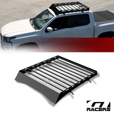 For 2007-2013 Tundra CrewMax Blk Modular Window Frames Roof Basket+Wind Fairing