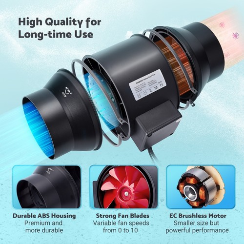 Inkbird Abluftventilator IVC-001W WLAN Inline Kanalventilator 6 Zoll Duct Fan EU - Bild 8 von 9