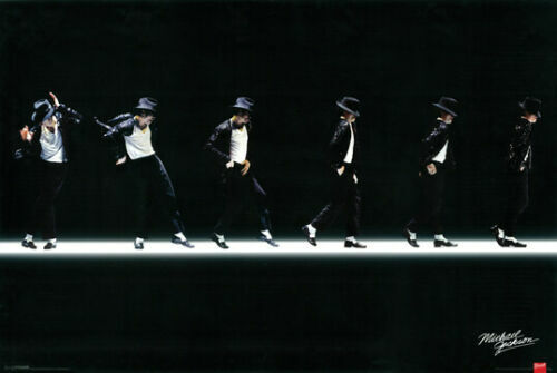 Affiche Michael Jackson Moonwalk 24 x 36 souvenirs de musique pop cool imprimée neuve - Photo 1 sur 2