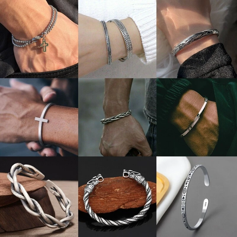 Fashion Silver Retro Twisted Open Bracelet Bangle Cuff Women Men Jewelry Gifts