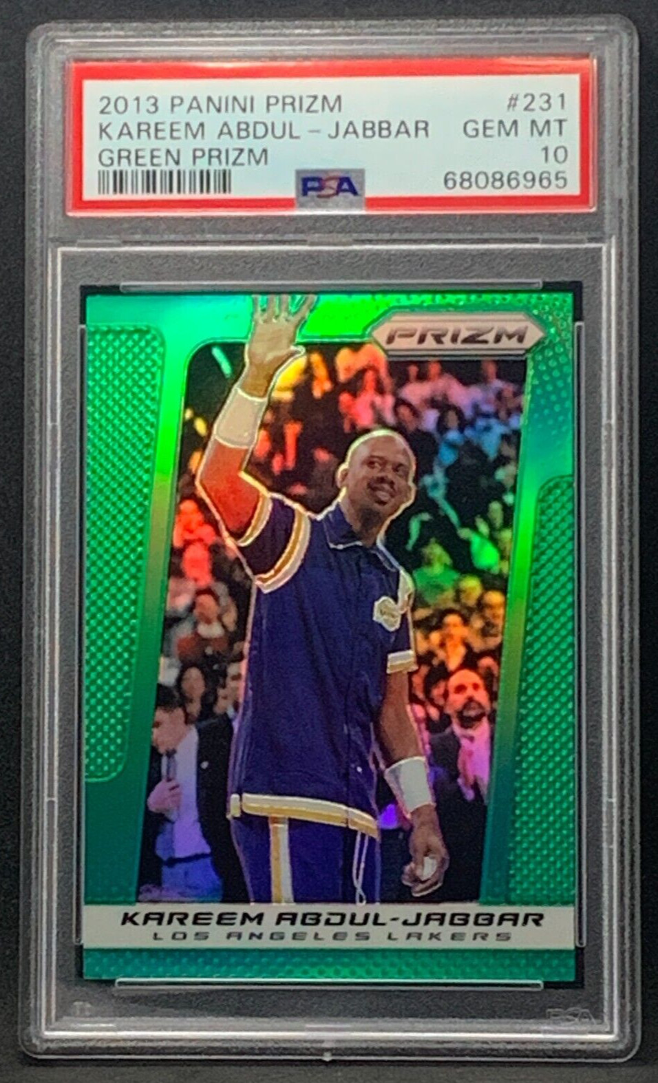 2013-14 KAREEM ABDUL-JABBAR Prizm Green Refractor PSA 10! Pop 4! Second Year!