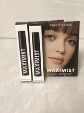 2 x bareMinerals MAXIMIST Phyto-Fiber Volumizing Mascara .16 oz Travel Sz NEW