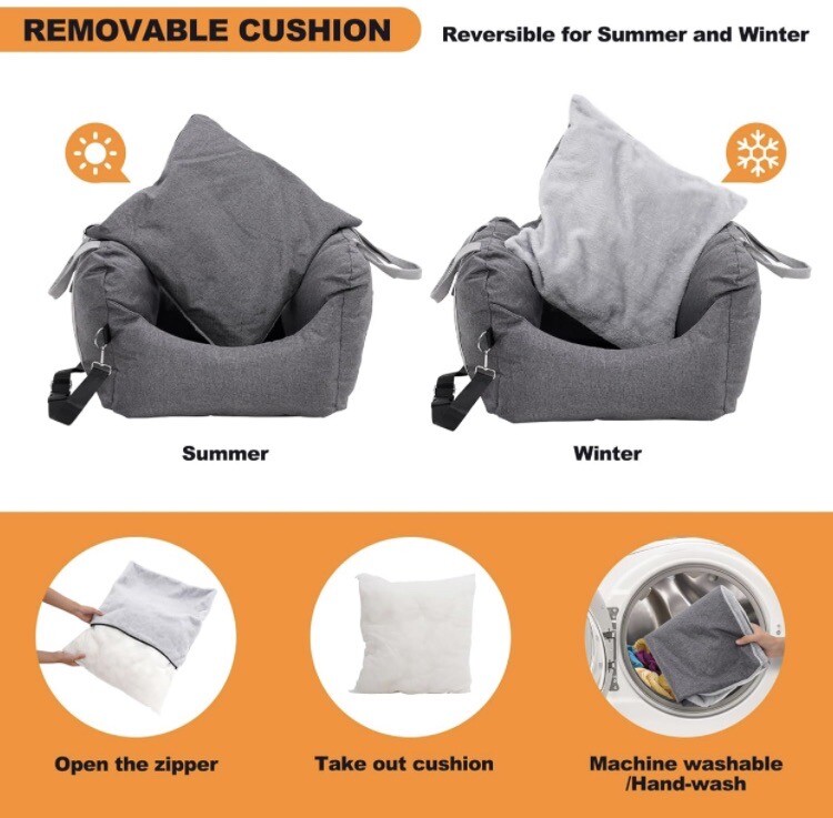Dog Booster seat for Small Dogs,Fully Detachable and Washable Dog Car