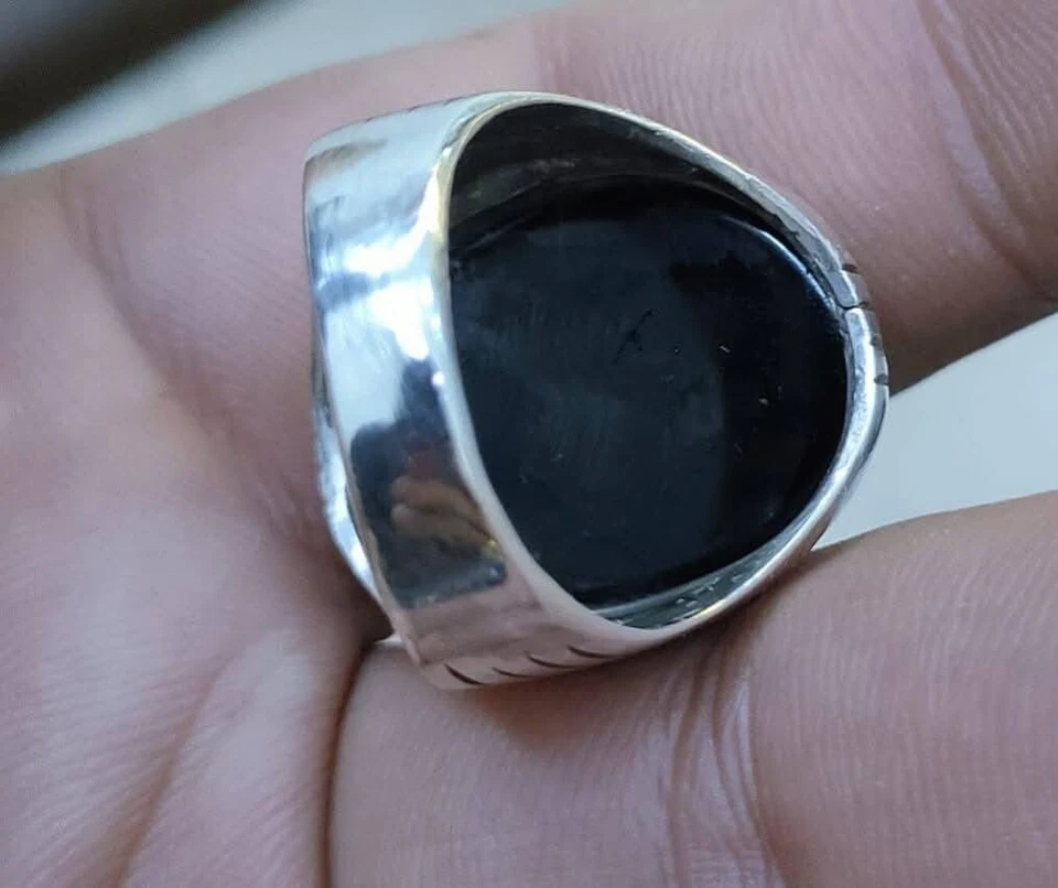 Anillo de ágata de plata esterlina 925 hecho a mano Aqeeq Shefat Alabd Yemen شفة العبد يمني Foto 3 de 4