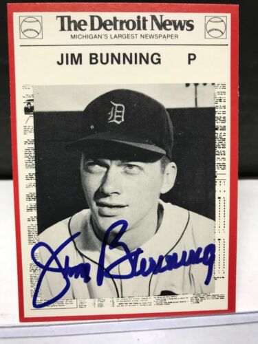 JIM BUNNING 1981 AUTOGRAPHED BOYS OF SUMMER DETROIT NEWS CARD