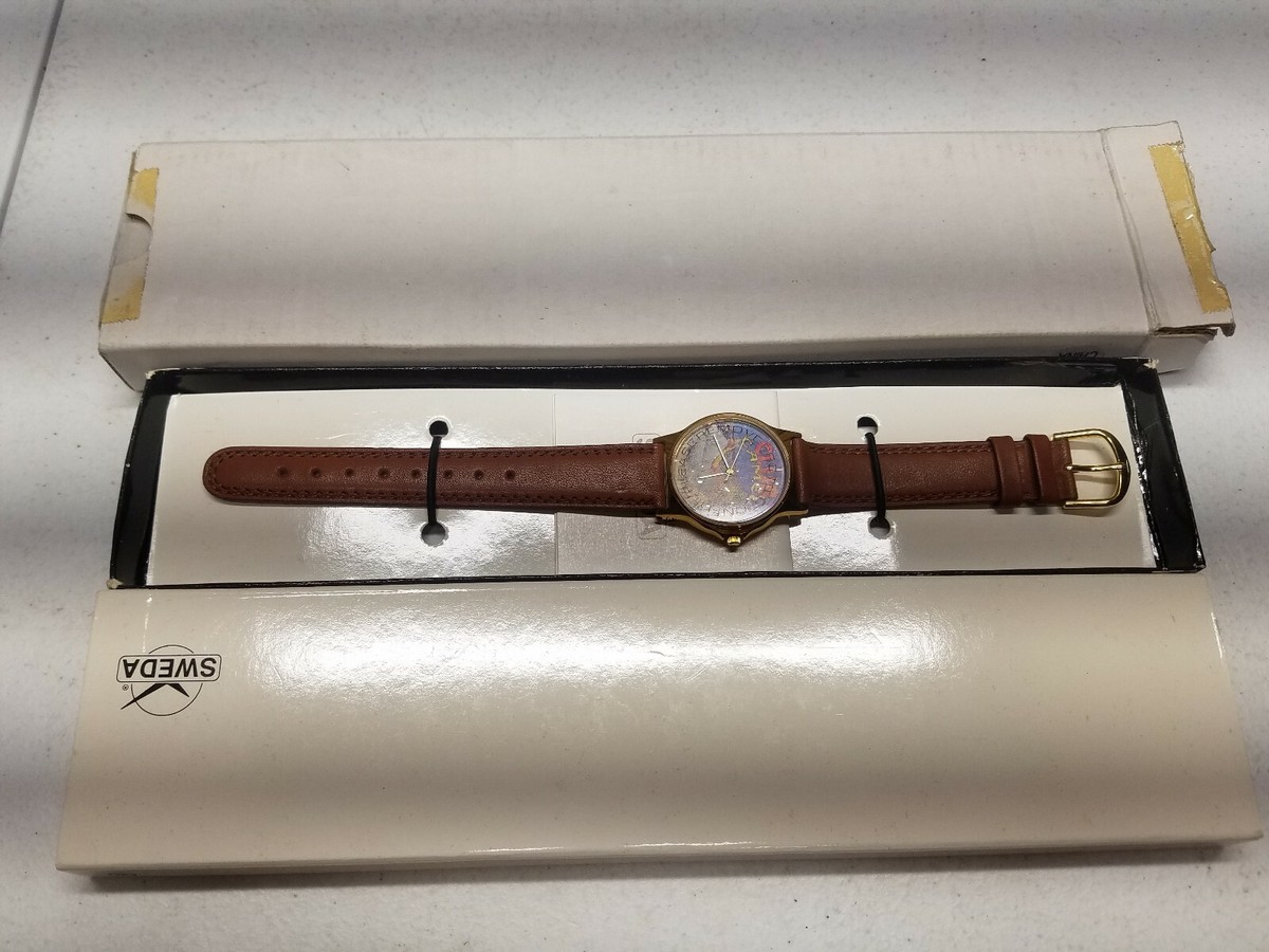 Sweda Club Camel Joe on Hammock Wrist Watchs Brown Leather Band New