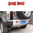 Tow Hook Rear Trailer Ring Matte Red Alloy 2Pc For Land Rover Defender 2020-2023