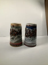 2 anheuser busch beer steins vintage