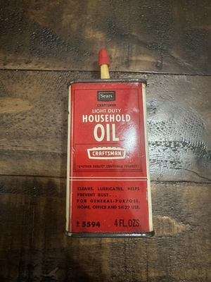 #ad Vintage Sears Craftsman Light Duty Oil Household 4 oz. Oiler Can with Cap $9.99