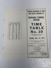1971 Milwaukee Road Railroad Employee Timetable MILW Wisconsin Terminal No. 10