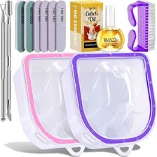 12PCS Nail Soaking Bowl Acetone Gel Polish Remover Kit with 2PCS Soak off Bowls 