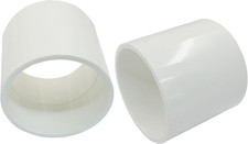 2 Inch PVC Pipe Coupling Schedule 40 Slip Socket Connector Fitting White 2Pcs