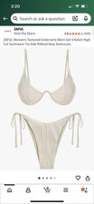 Zaful Tan Beige Bikini Set High Cut String L New With Tags Cheeky Skimpy