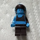 LEGO Star Wars Blue Twi'lek Minifigure with Headpiece and Dark Brown Legs