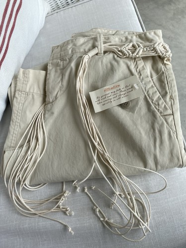 NWT Polo Ralph Lauren VTG Ladies Sz 10 Tan Mid Rise Zip With Or.Boho Belt Pants - Picture 20 of 24