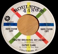 Cathy Carr 45 You're Breaking My Heart / I Can't Begin To Tell You  PROMO