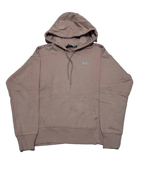 DKNY Sport Women’s Hoodie Size XS Mocha Brown Pullover Drawstring Logo