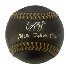 Corey Seager Dodgers Rangers Signed Auto “MLB Debut” Black Baseball Fanatics
