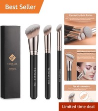 3-Piece Angled Blending Brush Set for Flawless Foundation Contouring