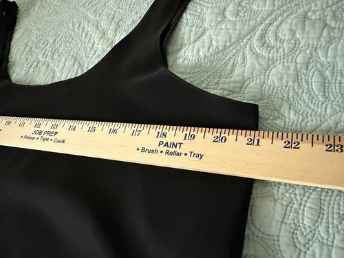 Vintage Sz 14 Oleg Cassini Black Tie Tank Top 100% Silk ~Lining Rayon-Very Chic - Afbeelding 6 van 8