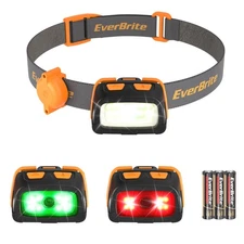 300 Lumens Headlamp with Red/Green/White Light Modes, Tail Light, Adjustable ...