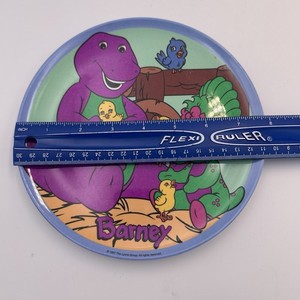 1997 Vintage Barney Plate Zak Designs The Lyons Group Kids 8" Plate Child Purple