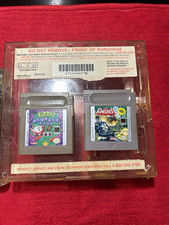 Nintendo Game Boy Clear Console Lot w/ 3 Games (Kirby, Punisher, Mortal Kombat)