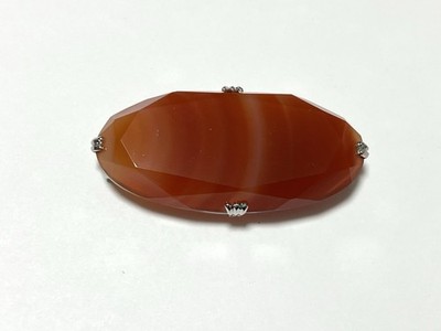 Vintage Carnelian Stone Obidome Belt Ornament 7cm Japanese Kimono Accessory