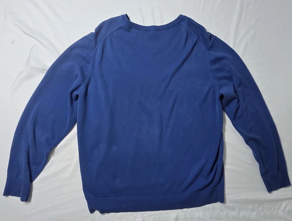 Suéter Joe Fresh Clásico Cuello en V 100% Algodón Azul W9MR000608 Talla L Para Hombre Foto 2 de 4