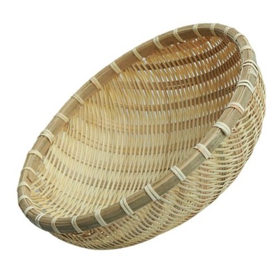 1 Pc Pastoral Bamboo Basket Storage Basket (Khaki) household storage basket