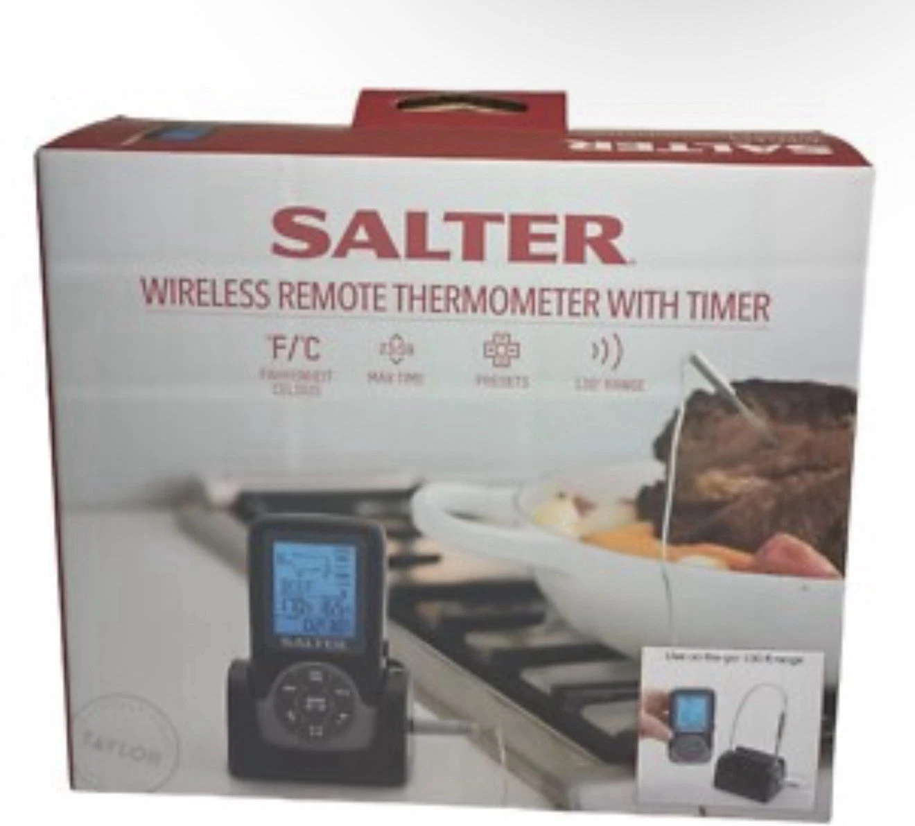 Wireless Remote Grill/Barbecue Thermometer w/Timer Model SALTER