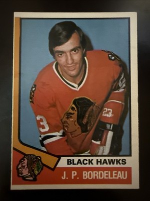 1974-75 O-PEE-CHEE # 309 J.P. BORDELEAU - CHICAGO BLACK HAWKS - OPC HOCKEY **