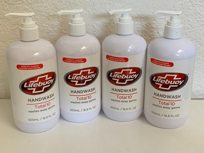 #ad 4 Pack Lifebuoy Total 10 Hand Wash Soap 500ml FREE SHIPPING $19.99