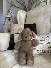 Vintage Old Plush Dog Stuffed Animal Flat Well Loved Imperfect