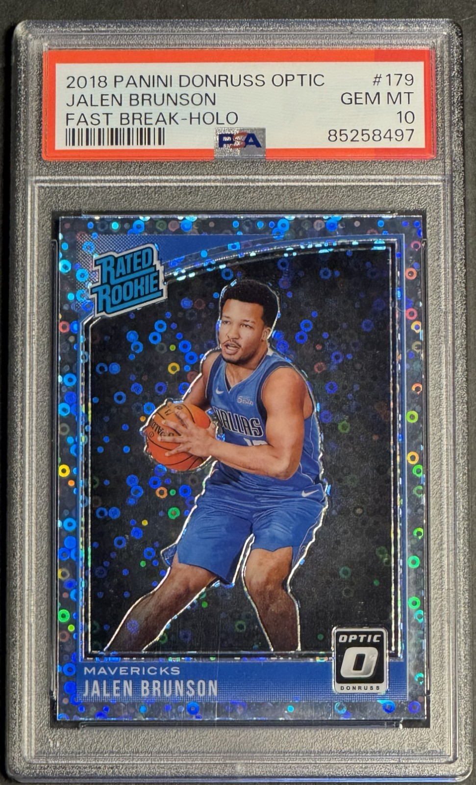 2018 Jalen Brunson Panini Donruss Optic Fast Break Holo #179 PSA GEM MT 10