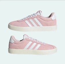 Adidas Women's VL Court 3.0 Suede Tennis Shoe Sneaker White New JP5325 Size 8.5
