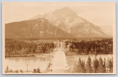 Antique Canada Postcard BANFF Cascade Mountain  Village RPPC