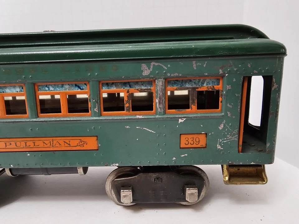 Lionel Prewar Standard Gauge 339 Pullman Coach, Peacock Green Orange - Nice - Image 3 of 4