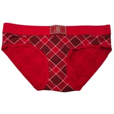 NWT VICTORIA'S SECRET Hiphugger Hipster Pantie Sz XS-S-M-L-XL Red Plaid Bling