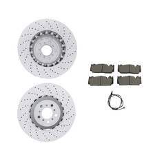Front drilled brake disc rotor brake pad set for BMW M5 M6 F06 F10 F12 F13